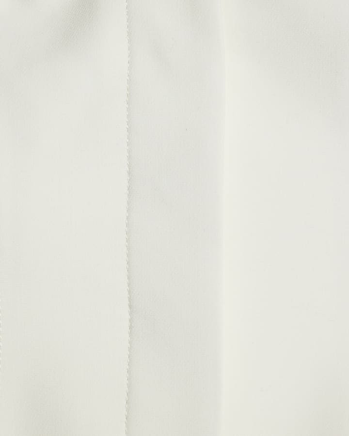 Cream Halter Neck Tuxedo Top