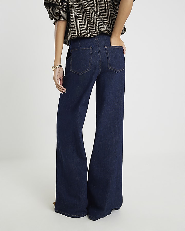 Blue Pin Seam Loose Fit Jeans