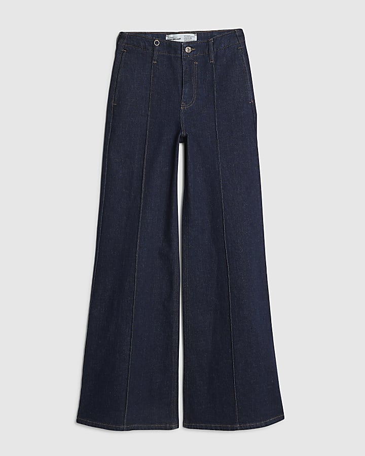 Blue Pin Seam Loose Fit Jeans