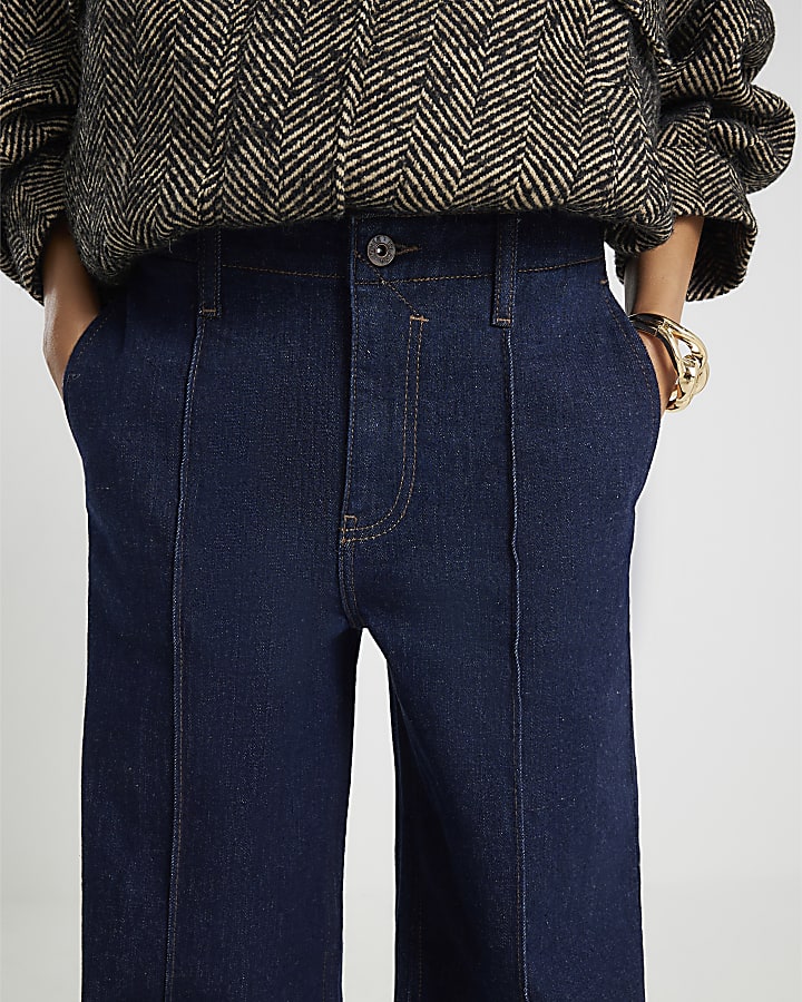 Blue Pin Seam Loose Fit Jeans