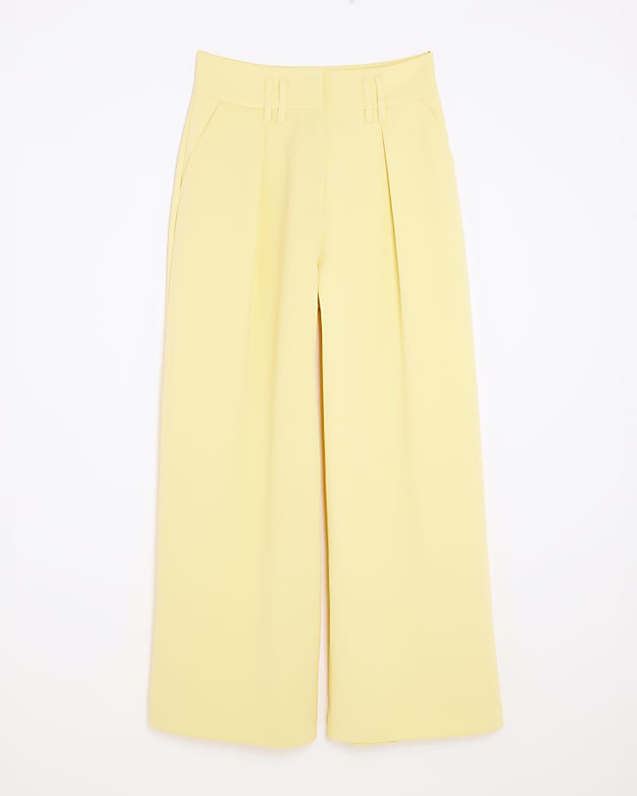 Yellow High Waisted Wide Leg Trousers