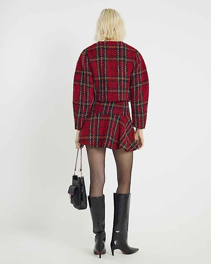 Red Tartan Flippy Mini Skirt