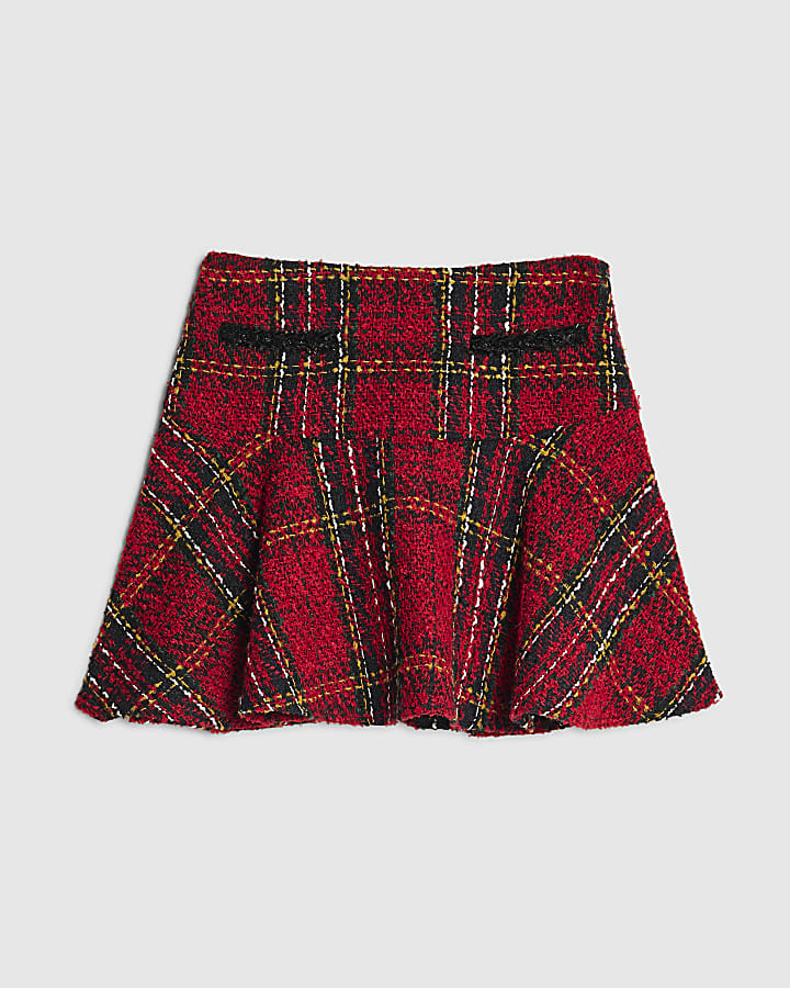 Red Tartan Flippy Mini Skirt