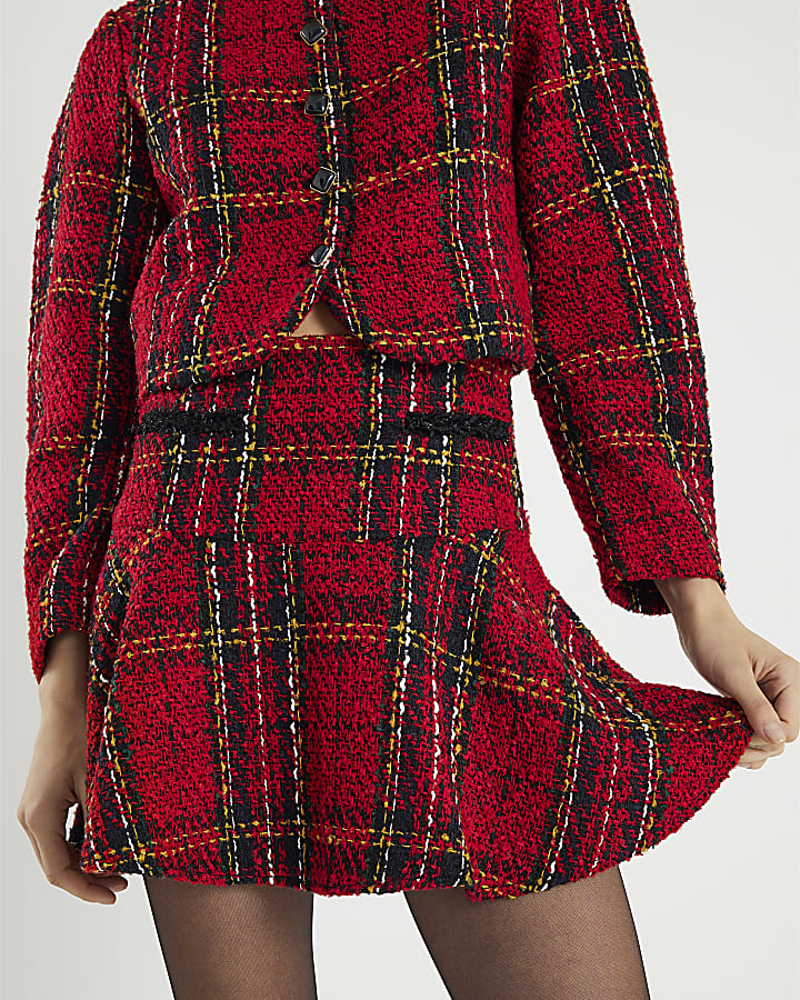 Red Tartan Flippy Mini Skirt