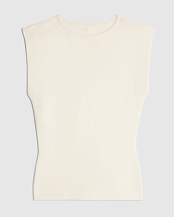 Cream Sleeveless Top