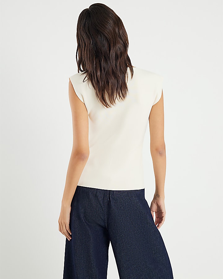 Cream Knitted waistcoat