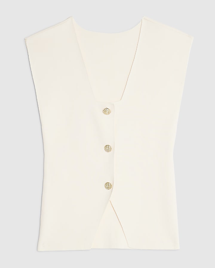 Cream Knitted waistcoat