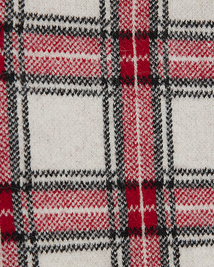Red Tartan Belted Cardigan