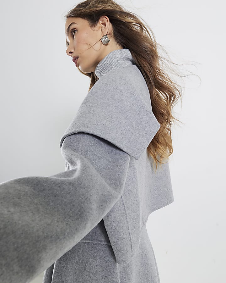Grey Handmade Short Waterfall Jacket