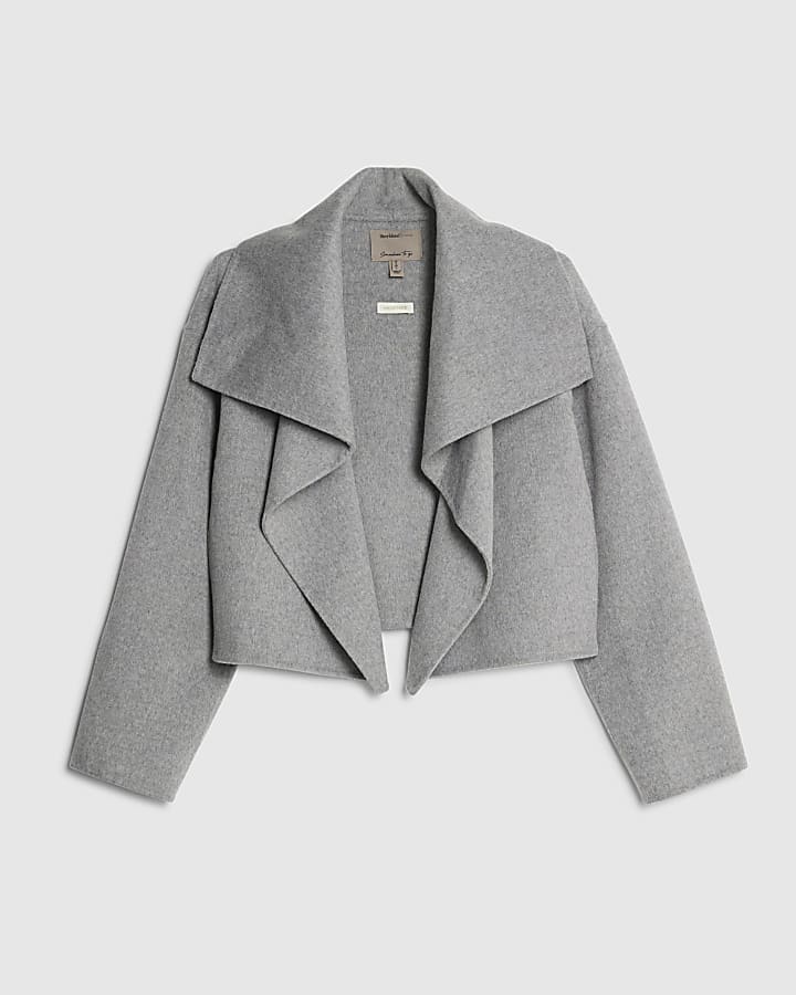 Grey Handmade Short Waterfall Jacket