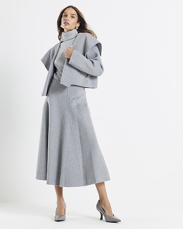 Grey Handmade Short Waterfall Jacket