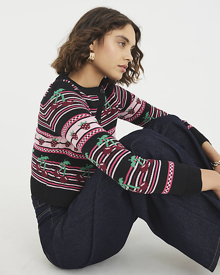 Black Cherry Knitted Cardigan