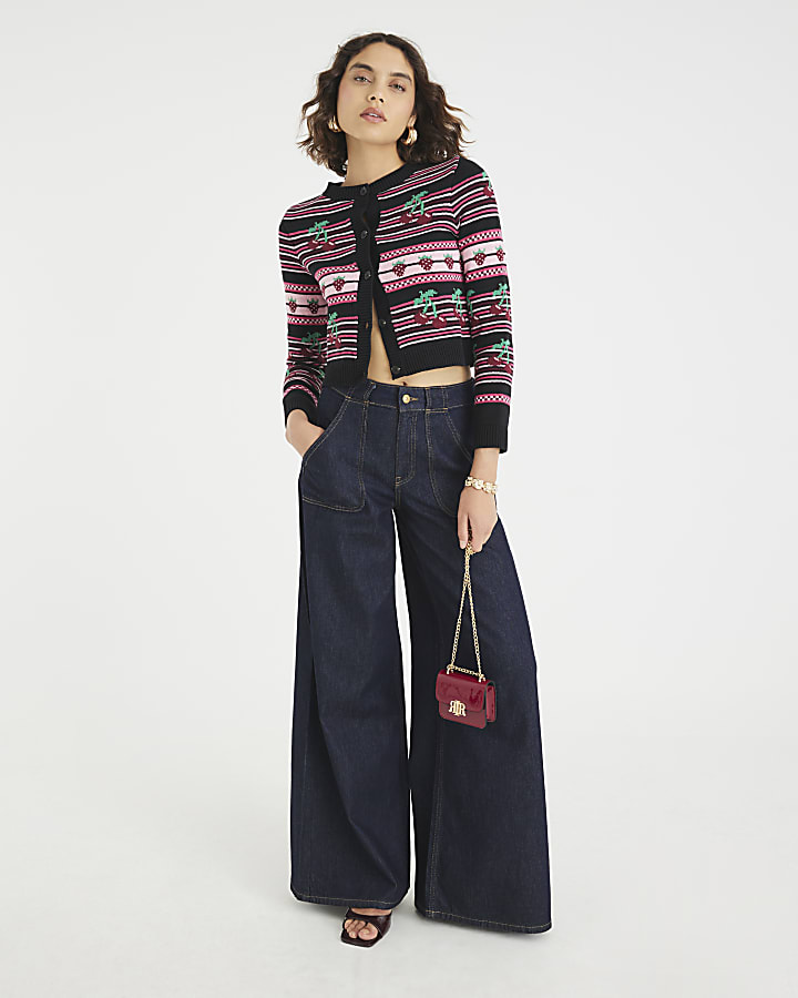 Black Cherry Knitted Cardigan