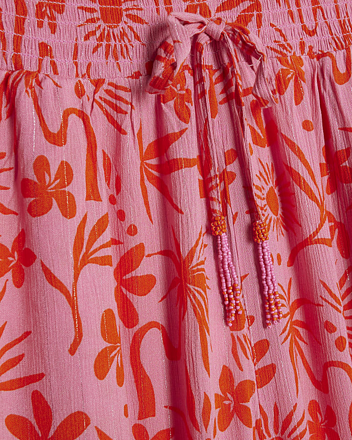 Pink Palm Printed Trousers