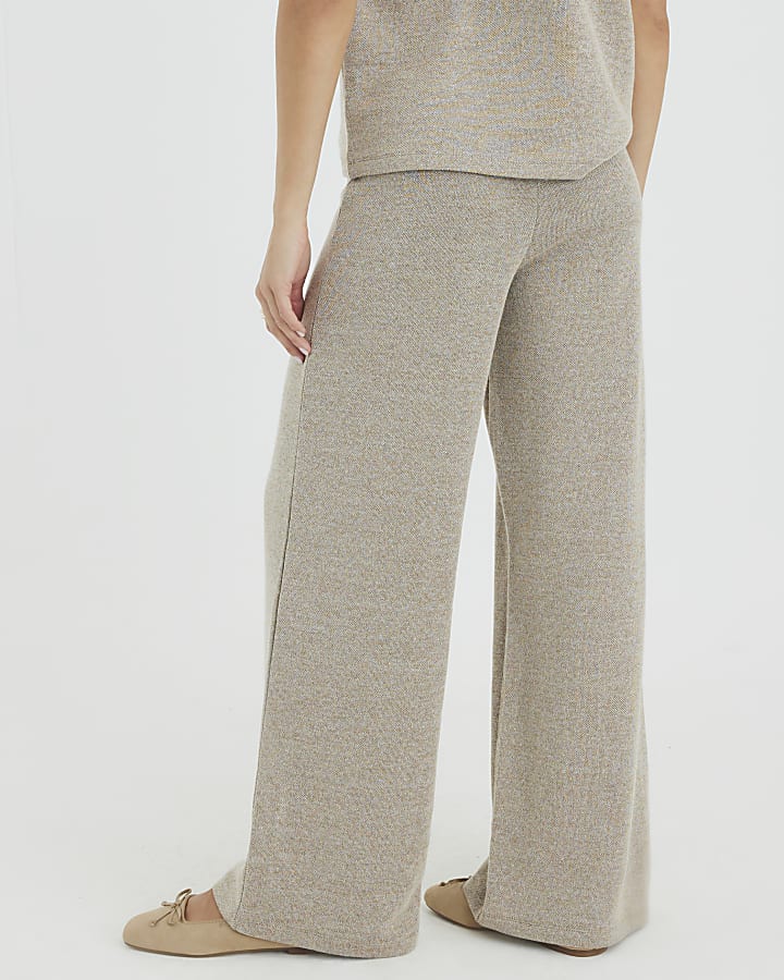 Gold Lurex Wide Leg Trousers