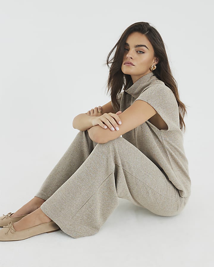 Gold Lurex Wide Leg Trousers