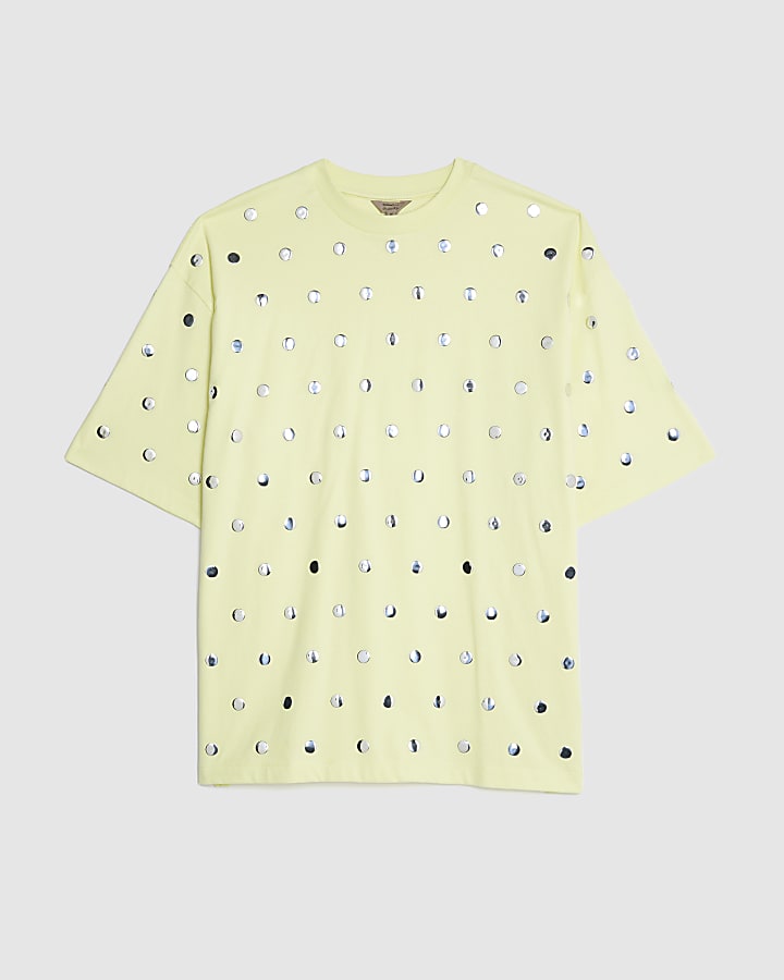 Lime Short Sleeve Studded T-shirt