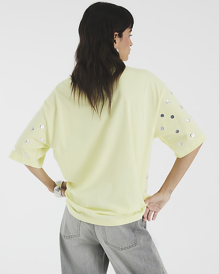 Lime Short Sleeve Studded T-shirt