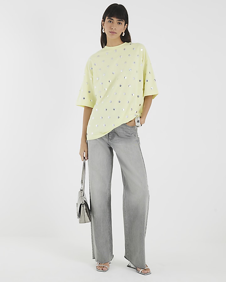 Lime Short Sleeve Studded T-shirt