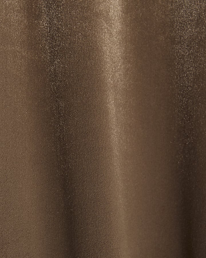 Petite Brown Velvet Wide Leg Joggers