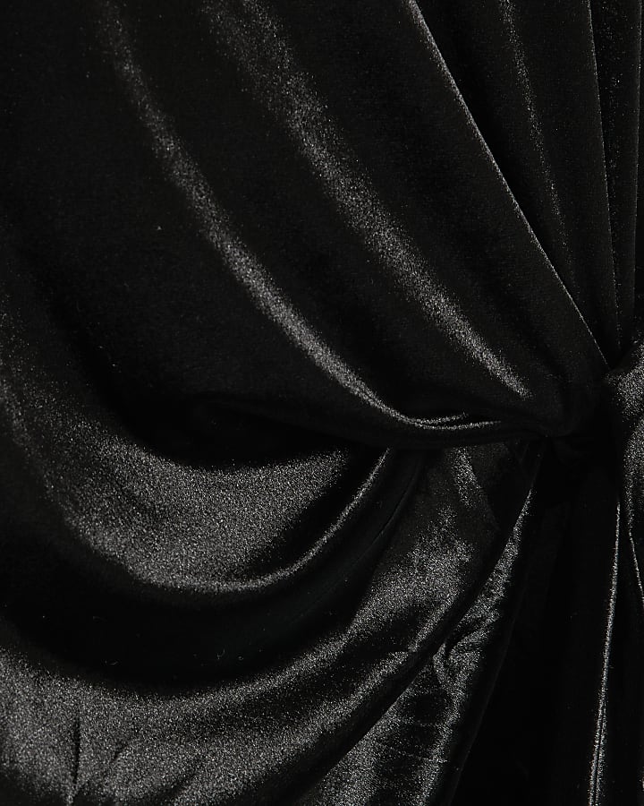 Black Velvet Tie Side Top