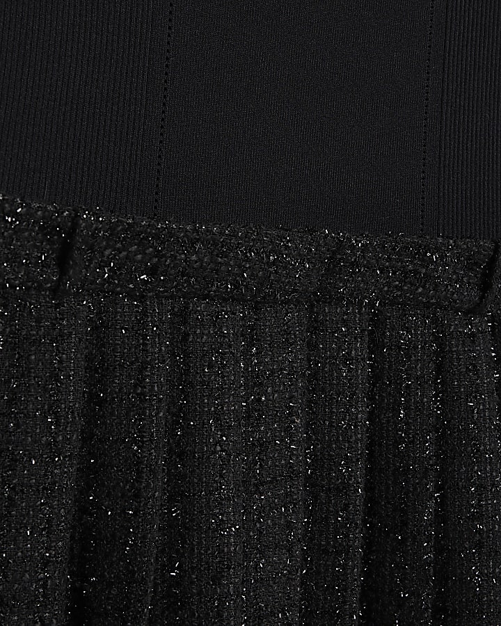 Black Boucle Hybrid Dress