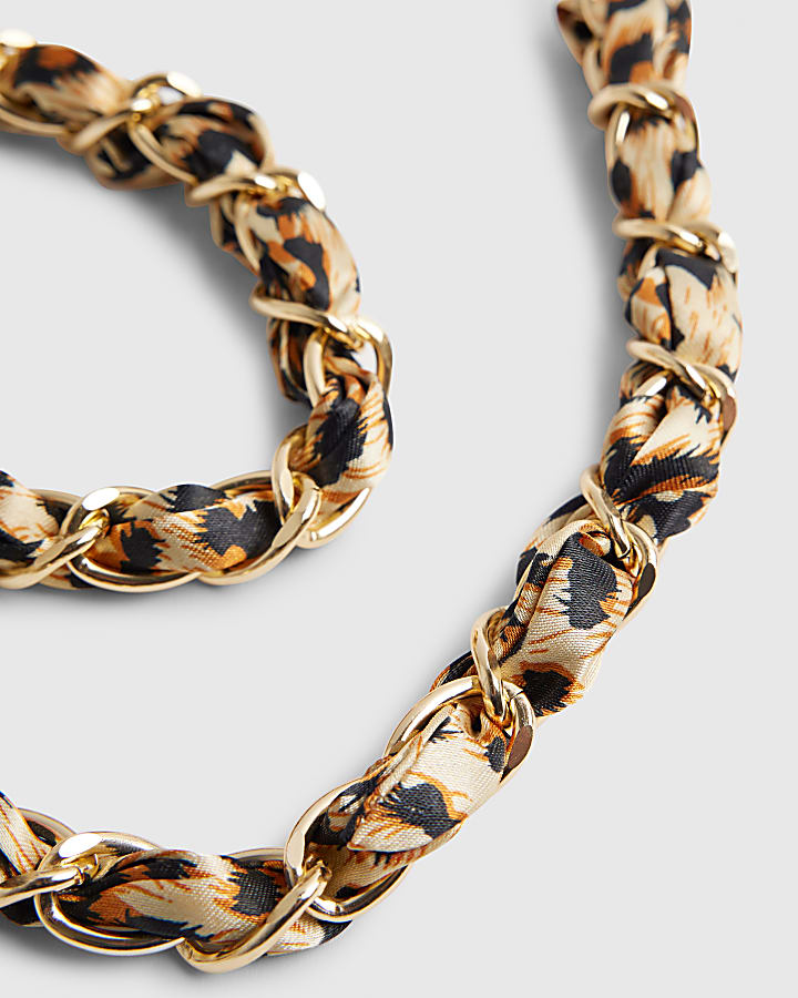 Beige Leopard Sunglasses Chain