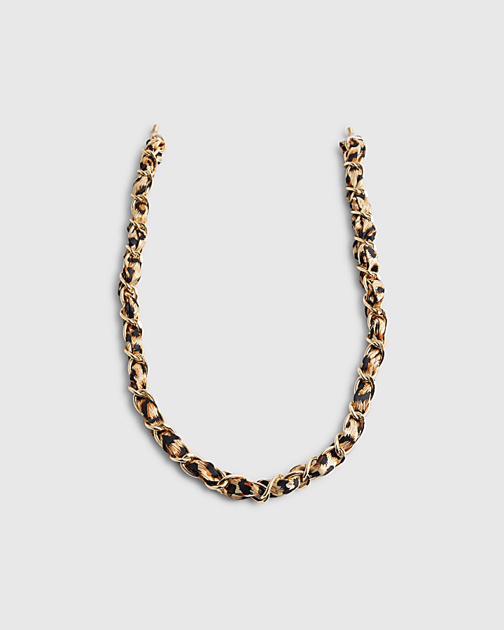 Beige Leopard Sunglasses Chain
