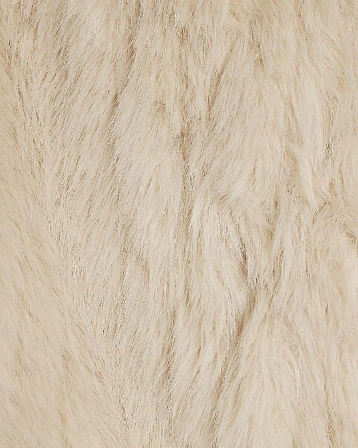 Cream Short Pelted Faux Fur Jacket