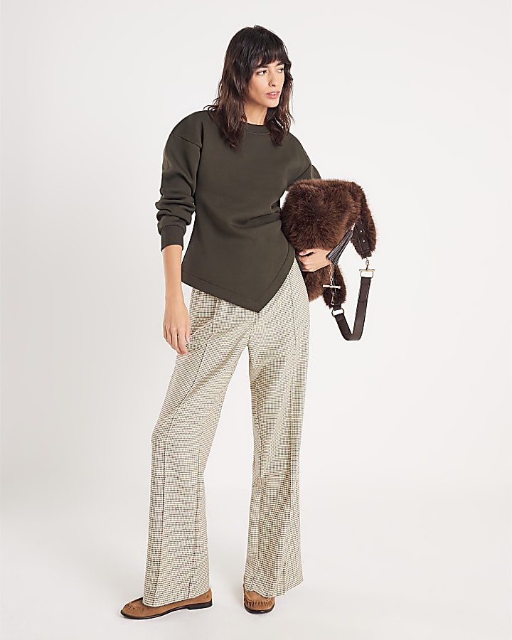 Green Long Sleeve Draped Sweatshirt