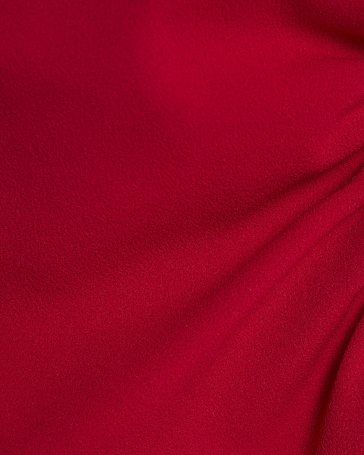 Red Halter Neck Midi Dress