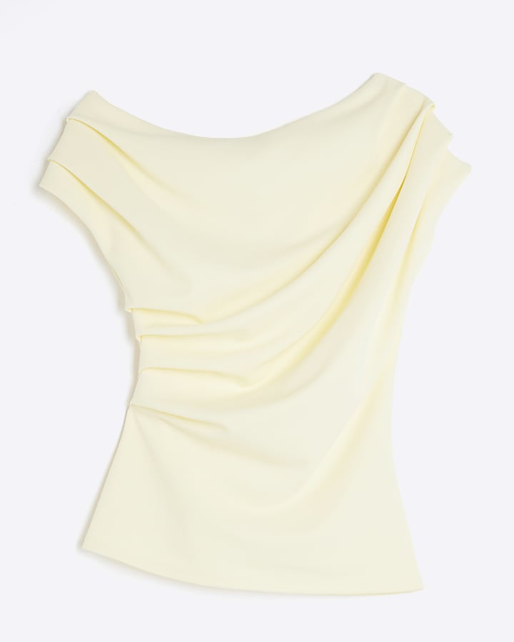 Yellow Draped scuba Top