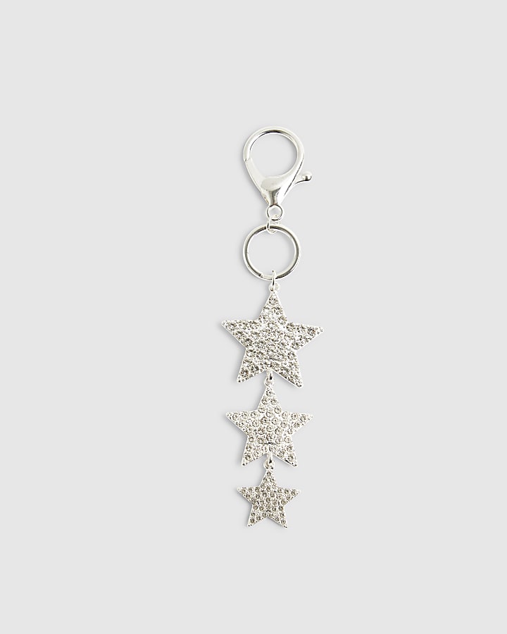 Silver Triple Star Bag Charm