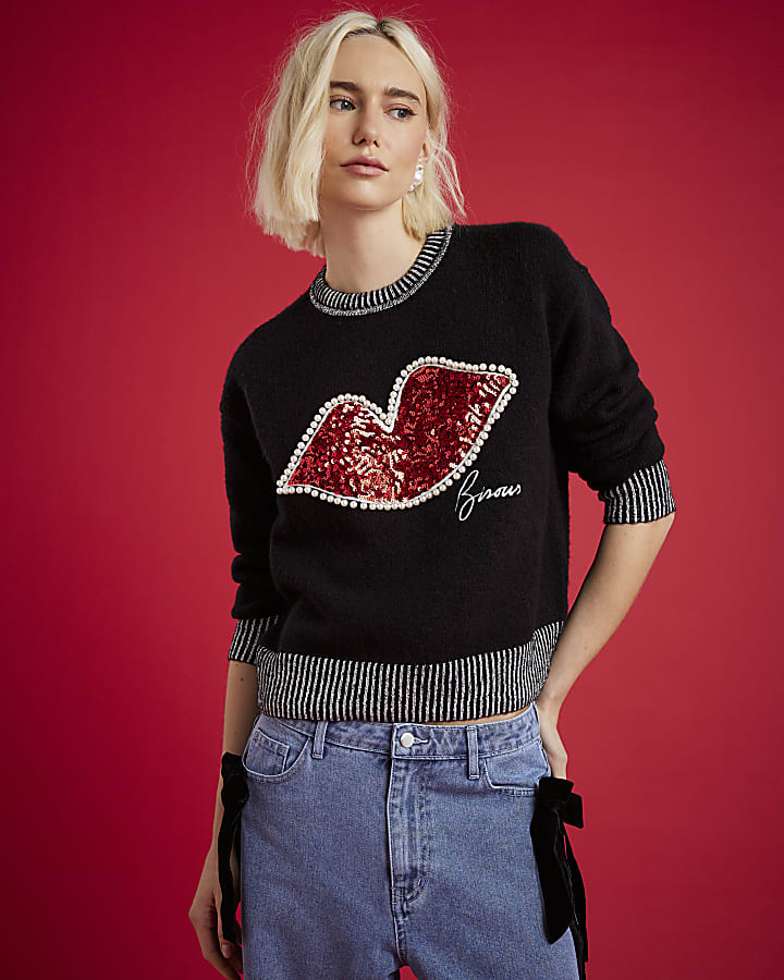Nephthys Black Lips Christmas Jumper