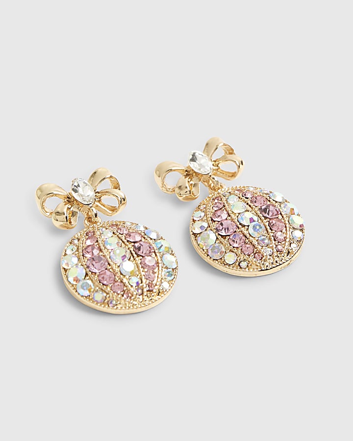 Gold Bauble Drop Earrings