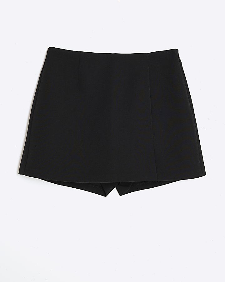 Black Belted Skort with Split