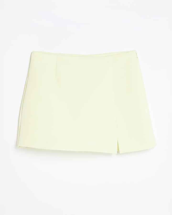 Green Front Split Mini Skort