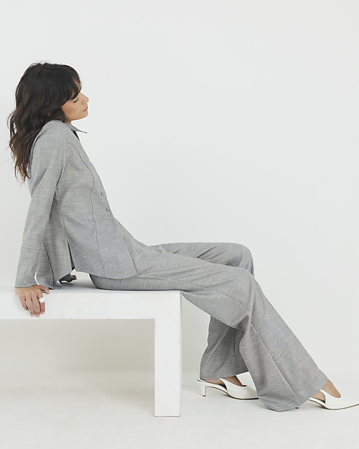 Grey Flared Trousers