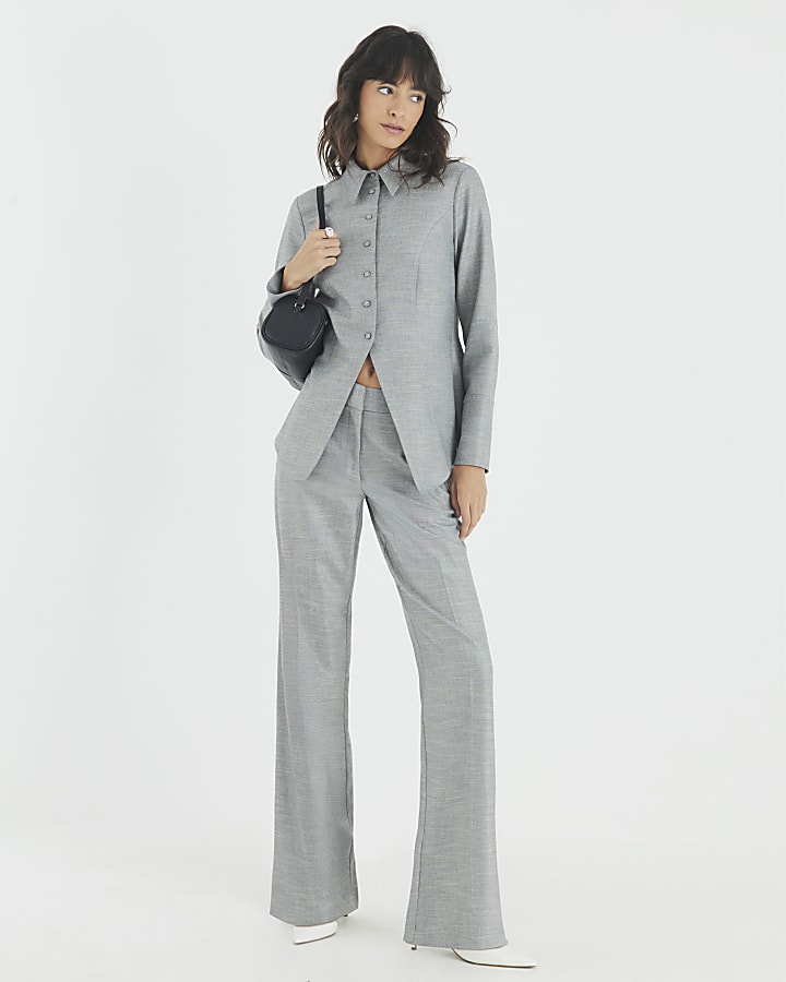 Grey Flared Trousers