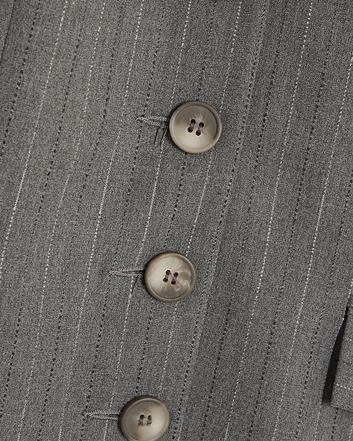 Grey long sleeve Striped Blazer