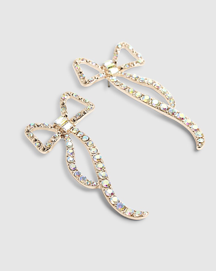 Silver Bow Stud Earrings