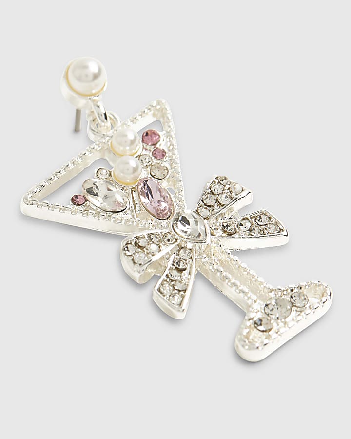 Silver Cocktail Drop Earrings