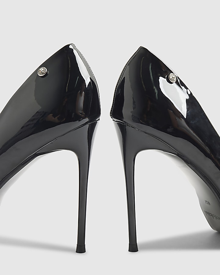 Black Diamante Court Heels