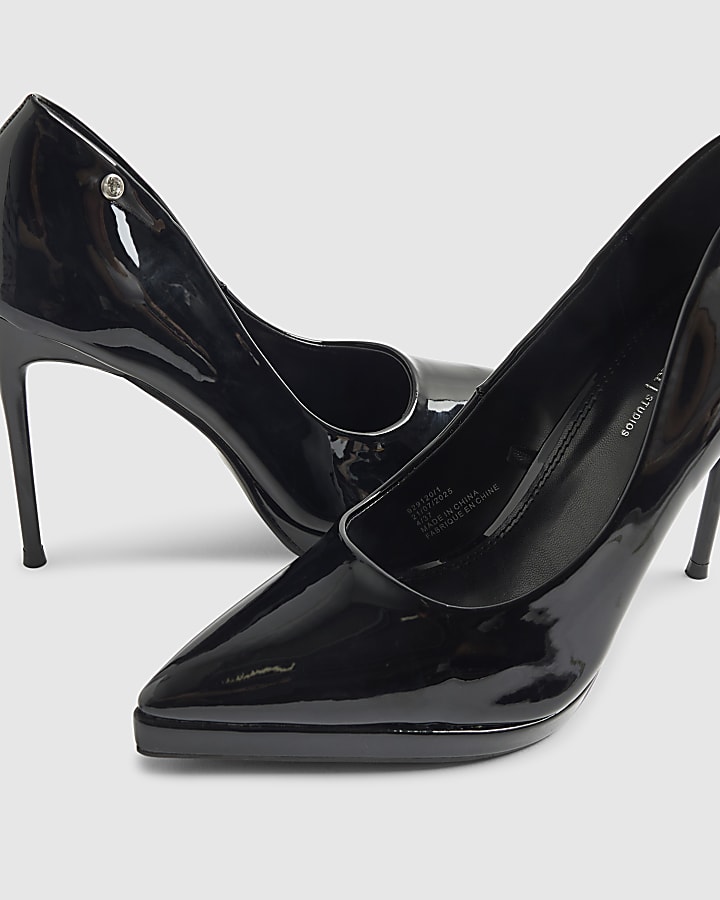 Black Diamante Court Heels