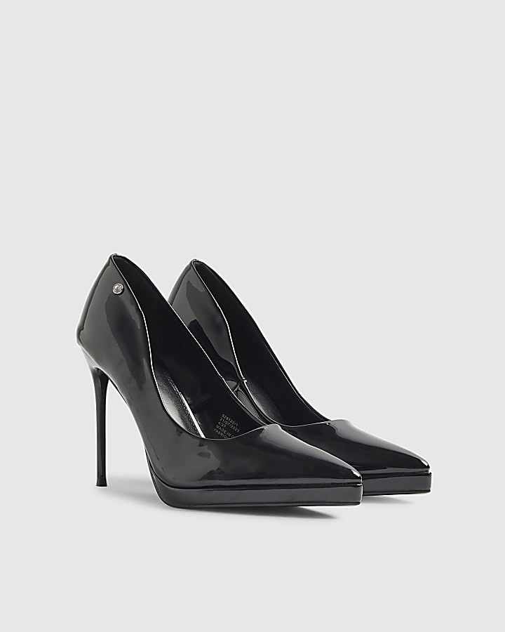 Black Diamante Court Heels