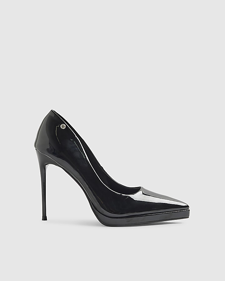 Black Diamante Court Heels