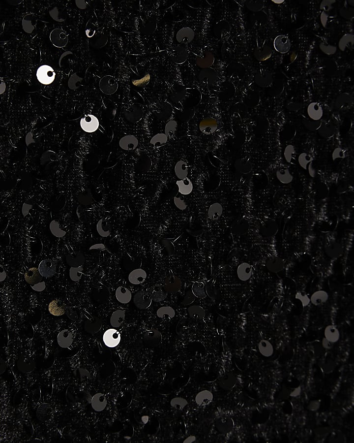 Black Sequin Cowl Neck Jumpsuit