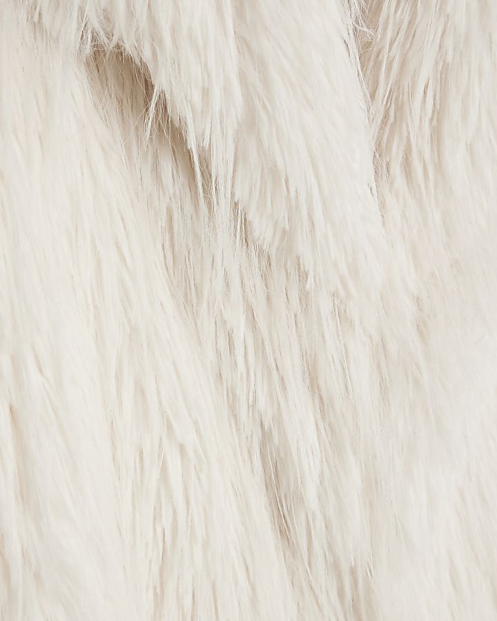 Cream Faux Shaggy Fur Maxi Coat
