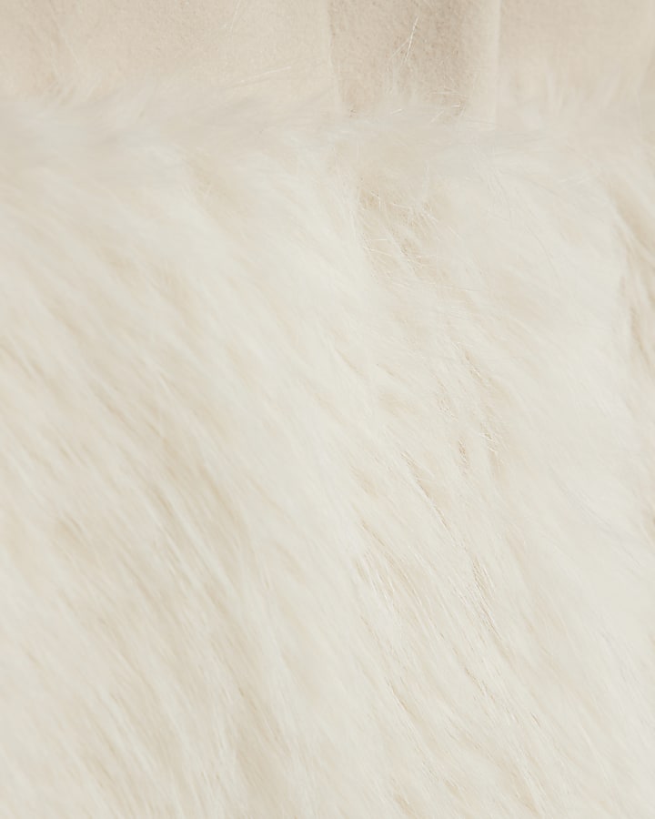 Cream Faux Fur Swing Coat