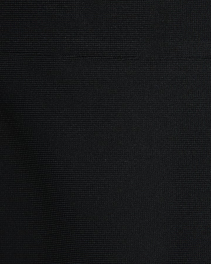 Black Pearl Trim Halter Neck Maxi Dress